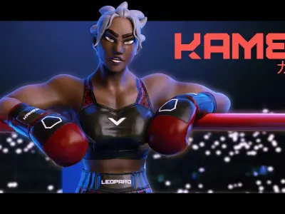 Low Poly Boxer - MMA Fighter - Kamea Low-poly 3D model