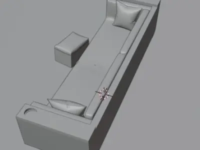 Low-poly Blender Couch Free low-poly 3D model