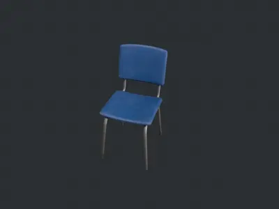 Basic Blue Chair Low-poly 3D model