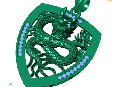 dragon pendant 3D print model 9