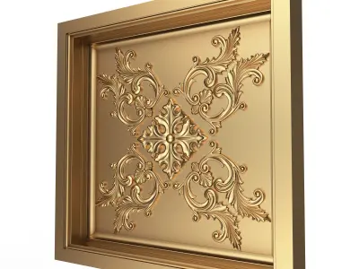 Carved Ceiling Tile 04 Low-poly 3D model