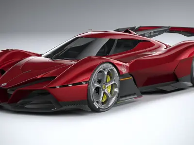 Alfa Romeo 8C-R Tazio 2020 LowPoly 3D model