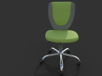 Office chair Low-poly 3D model 5