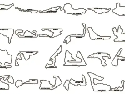 24 x Formula One Grand Prix Racing Tracks 2025 3D print model