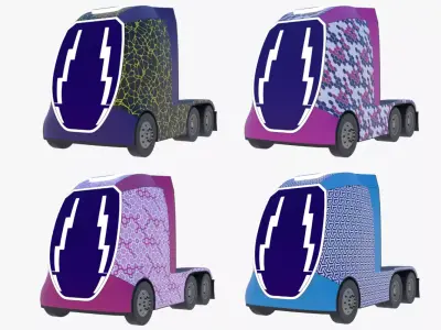 Future semitrucks PBR II 3D Model Pack