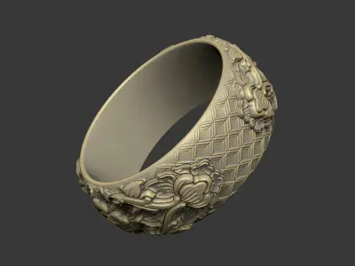 Royal pattern ring design vintage medieval  3D print model