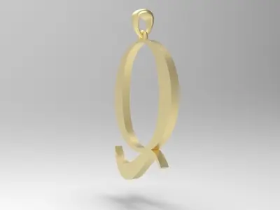 Alphabet Latin Q 3D print model