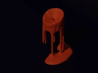 Melting Candle Low-poly 3D model