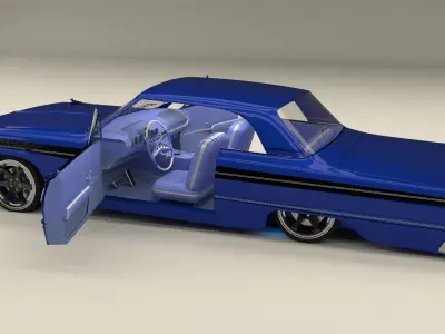 1963-64 chevrolet impala blue 3D model