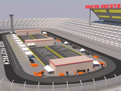 NASCAR Racetrack 3d Model Low-poly 3D model