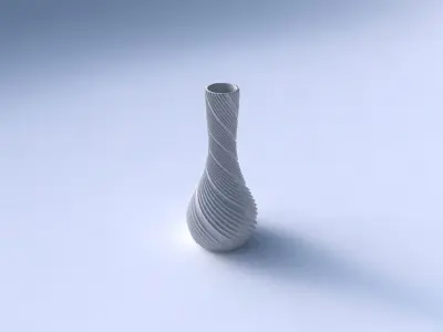 Vase curved 2 with twisted extruded lines 3D print model