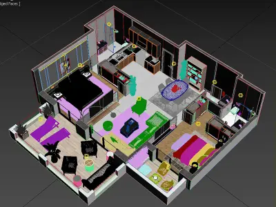 appartment floorplan k1 3D model