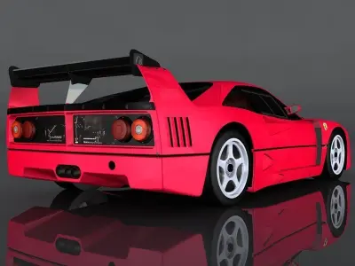 Ferrari f40 1989  Low-poly 3D model