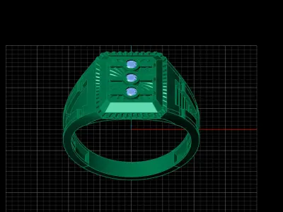 Print Ready STL 3DM  Gents Rings Diamond Men Ring  3D print model 45