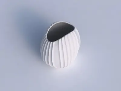 Bowl compressed with extruded vertical lines 3D print model