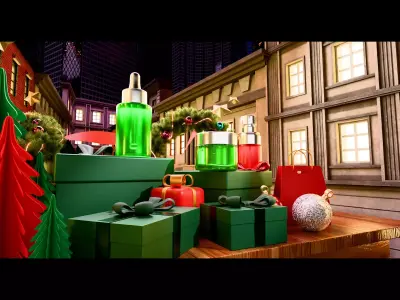 Christmas animation setup for product visualization Low-poly 3D model