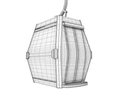 Cableway luggage trolley 3D model
