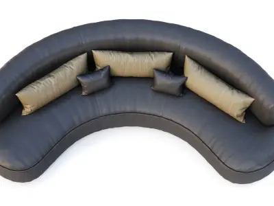 Jenifer Restaurant Leather Sofa  3D model