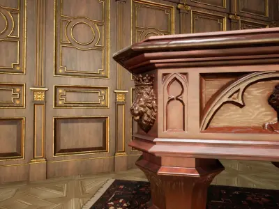 Gothic dining set 3D model