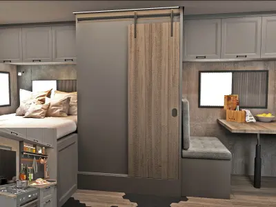 Fiat ducato 17m3 caravan interior design 3D model