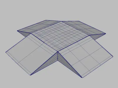Skate Park - Four Way Ramp 3D model