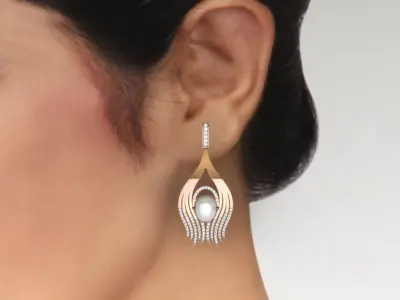 LUXURY MICROSETTING DIAMOND EARRINGS 3D print model buy