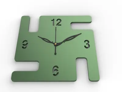Modern Geometric Wall Clock 3D model