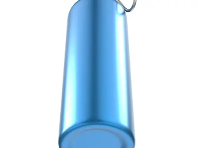 Blue Aluminum Bottle Low-poly 3D model
