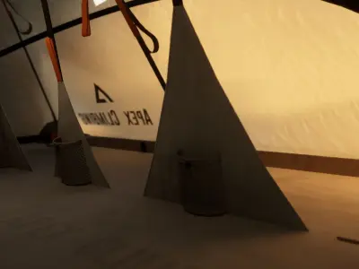 PortalEdges two tents and sleeping bag Low-poly 3D model