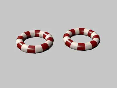 Life Buoy Cartoon Low-poly 3D model