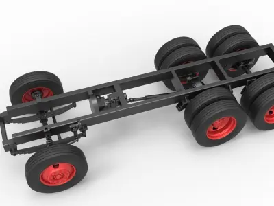 Chassis of Vintage GATR Racing Semi truck Scale 1 to 25 3D print model