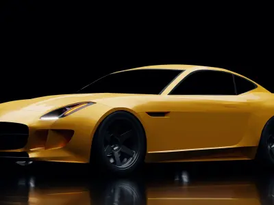 2016 Jaguar F-Type Coupe Low-poly 3D model