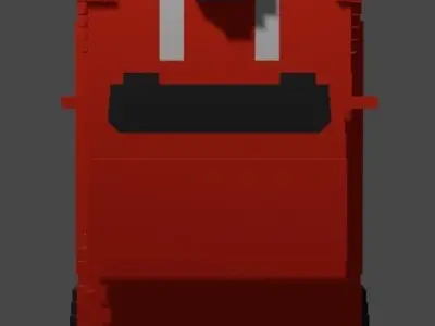 Voxel race car for you games Low-poly 3D model