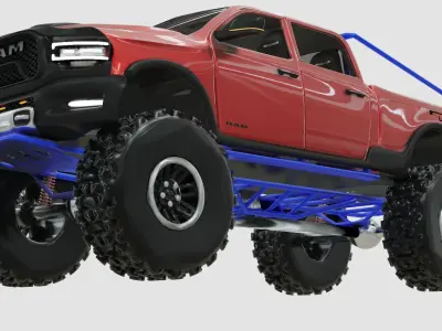 Dodge Ram Monster Truck Low-poly 3D model