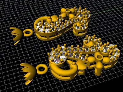 Peacock Earring 3dm file  3D print model