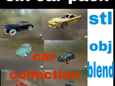 vintage collector cars 3D model