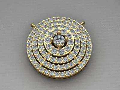 Round Diamond Pendant 3D print model