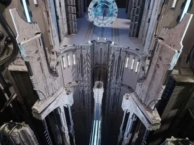 Allien architecture Low-poly 3D model