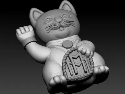 Luxury Lucky Cat 3D CAD Design 3D print model