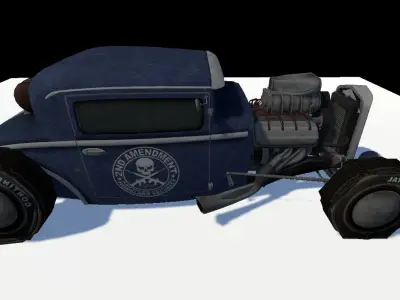 1940s Hotrod Vehicle 3D Model Low-poly 3D model