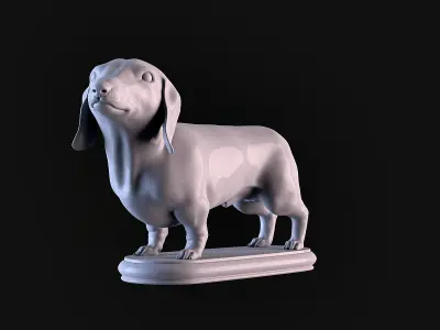 Dachshund statue 3D print model