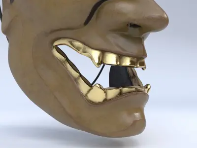 Japanese Mask Hannya Low-poly 3D model