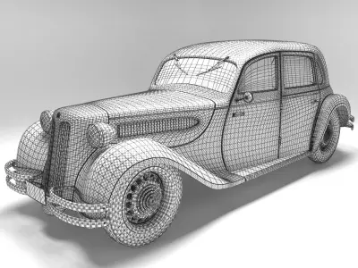 Vintage  Unique Germany car 1937  Low-poly 3D model