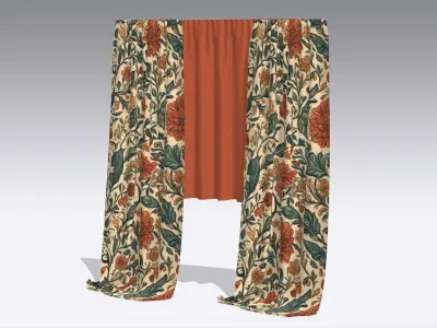 Curtain Low-poly 3D model