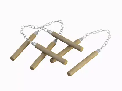 Leather Nunchaku 02 3D model