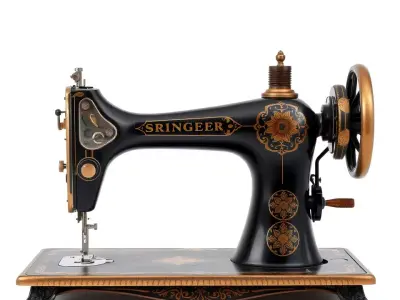 Vintage Sewing Machine model pack Low-poly 3D model