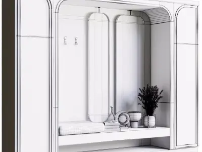 Hallway in a Neoclassical Wardrobe style 18 3D model