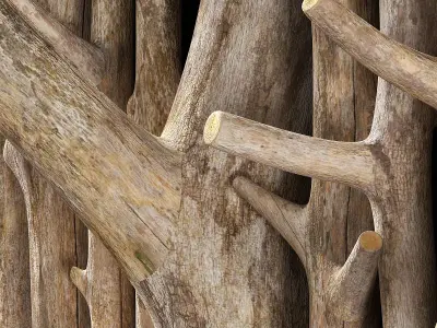 Log clear decor firewood 3D model