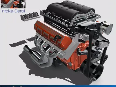 MAGNUSON SUPERCHARGED CHEV ZZ632 ENGINE COMPLETE 3D print model