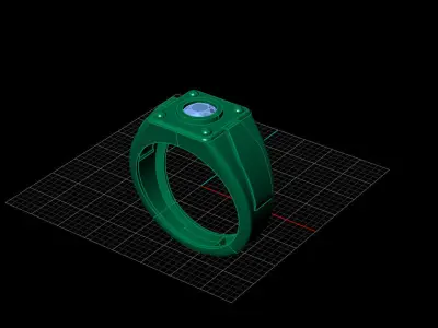 Print Ready STL 3DM  Gents Rings Diamond Men Ring  3D print model 78